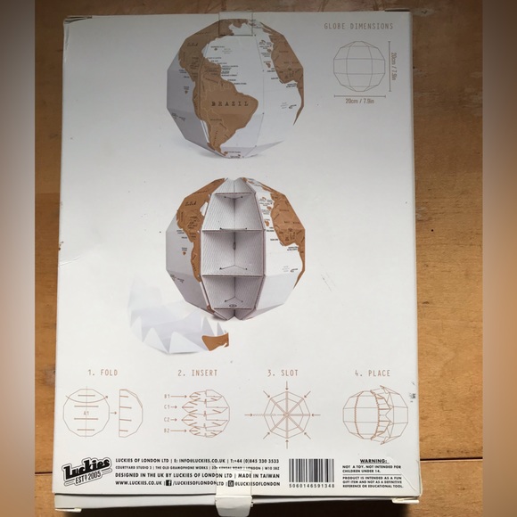 Scratch-off 3D world globe - Picture 2 of 2